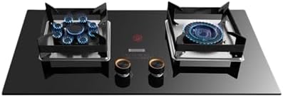 High-Power 5.2KW Dual-Burner Gas Stove with 99-Minute Timer, Leak-Proof Knob, Easy Clean Top/Built-in LPG Cooking Appliance