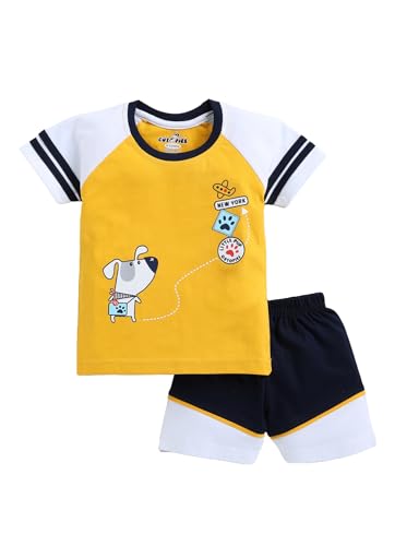 Image of CUTOPIES Boys & Girls Fanta Half Sleeve T-shirt and Shorts Set (Pack of 1) Baby Boys' Clothing Sets