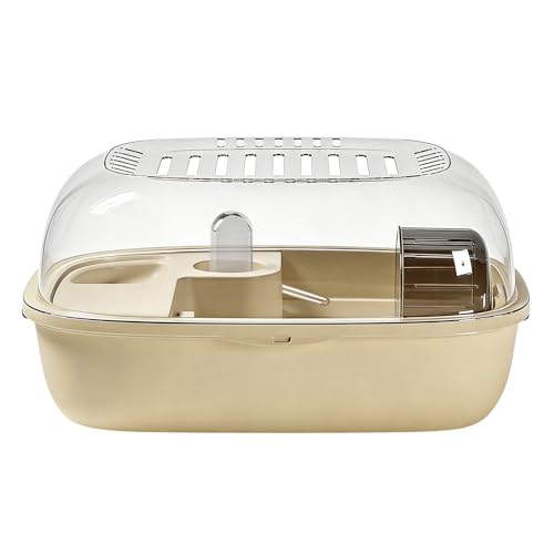 Hábitat para hámster, Parte Que se Puede Abrir, portátil, práctica, Transparente, casa de Jaula de Animales pequeños, para Dormitorio, Oficina, Dormitorio, Sala de Estar, balcón