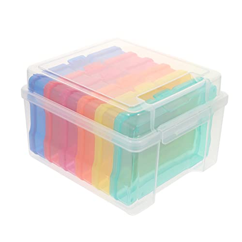 Alipis Boîte de Rangement Photos 4x6 Pouces Multifonctionnelle Colorée, Conteneur de Stockage Unique pour Classement, Usage Domestique, Bureau et Loisirs Créatifs, Organisateur Pratique