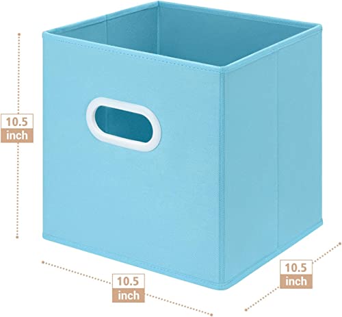 Maidmax Cloth Storage Bin With Dual Plastic Handles For Home Closet Nursery Drawers Organizers, Foldable, 6 Colors, 10.5×10.5×11 Inches, Set Of 6 #TOP1