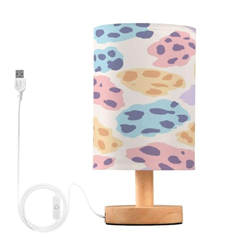 Lámpara de mesa multicolor con estampado de leopardo miniatura 1