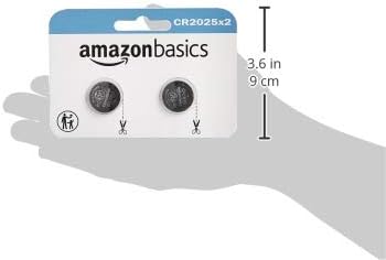 Amazon Basics 2-Pack CR2025 Lithium Coin Cell Battery, 3 Volt, Long Lasting Power, Mercury-Free