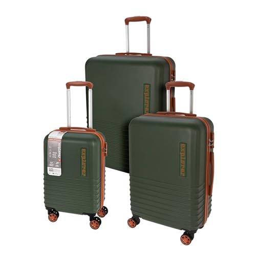 Valises vertes Well Home en lot de 3 pour voyager l'esprit léger en famille ou en week-end