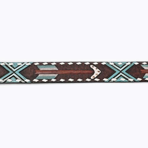 American Darling Medium Beautifully Hand Tooled Brown Genuine Leather Belt Men and Women Western with Removable Buckle4