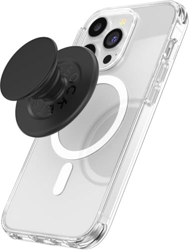 PopSockets Phone Grip for MagSafe with Kickstand, Magnetic Stand, Swappable Top, Secure Hold for iPhone MagSafe Cases, Phone & Tablet Grip - Black