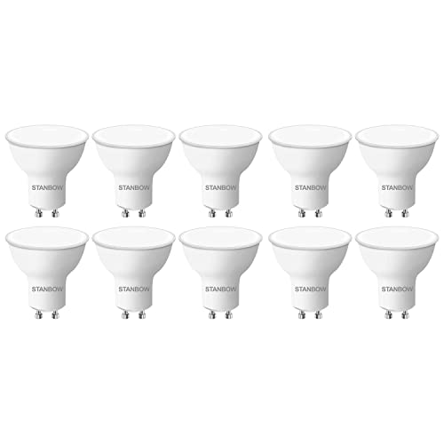 GU10 LED Bulbs Warm White 3000K, 40W Halogen Spot Bulb Equivalent, 5W 400lm Gu10 Bulbs, Energiesparlampe, 120° Beam Angle, Non Dimmable(10 Pack) Cover