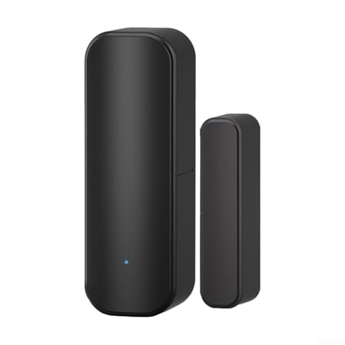 Zilimontt Capteur de porte et de fenêtre pour système d'alarme de sécurité domestique avec télécommande, activation vocale et partage familial, compatible avec Alexa (noir)