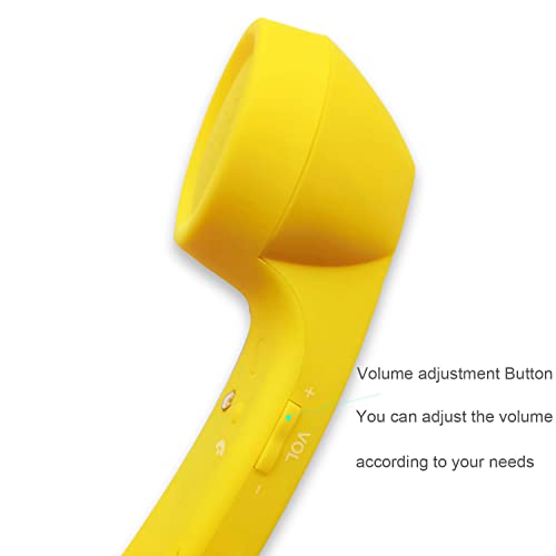 Enjoy-Unique Wireless Retro Telephone Handset And Wire Radiation-Proof Handset Receivers Headphones For A Mobile Phone With Comfortable Call (Yellow) #TOP3