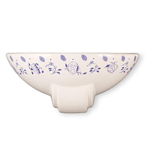 Helios Leuchten 377119 Keramiklampe weiß - blau | Wandlampe Wandleuchte aus Keramik | handbemalte nostalgische Keramikleuchte | 1 x E27