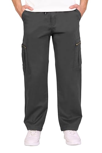 Image of RynoGear Oversized Cotton Cargo Pants for Men || Pant for Man || Wide Leg Cargo for Men || Brass Metal Zipper on Fly & Side Cargo Pockets