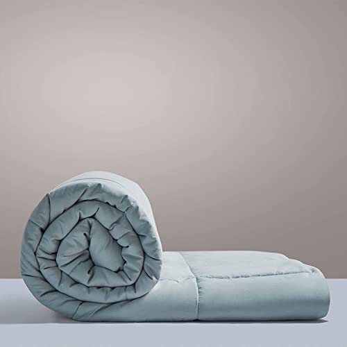 Image of SleepyCat Luxurious Winter Reversible Comforter - Hotel Like Feel with Down Alternative & Dense Microfiber Fill, Double Size 90x100 inches (400 GSM, Rhino Grey and Coconut White)
