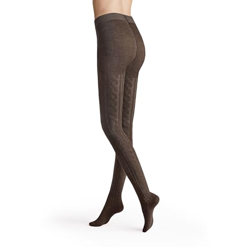 0 WINTER PLAIT SH, Collants tricot femme Femme, Brownmel.,