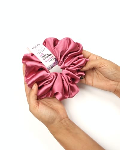 Image of Satin Scrunchies Hair Bands for Women | No-Damage Elastic Hair Ties for Ponytails & Buns | Fluffy & Stylish Rubber Bands | Extra Large Size | Pack of 5