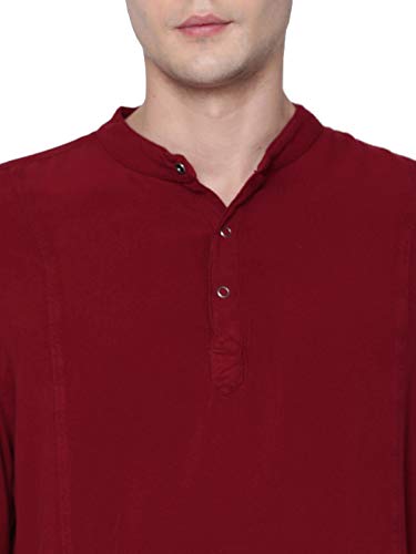 Image of Identiti Men Solid Slim Fit 100% Viscose Casual Shirt /Kurta for Men