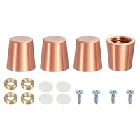 QUARKZMAN 4 Stück Kupfer Schneidebrett Füße 0.59\ x 0.59\ rutschfeste Mini Schrank Füße Mit Schrauben Und Unterlegscheiben Für Holz Bretter Box Display Tablett Erhöhung