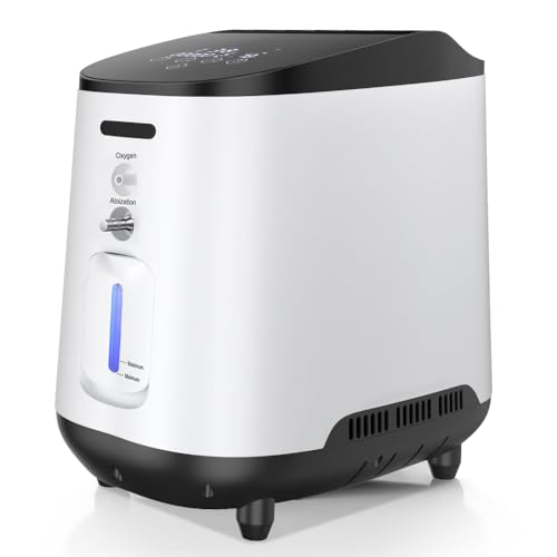 Oxygen Producer, Small Pet Oxygen Producer, Premium Molecular Sieve, Adjustable 1-7 L/min, Oxygen Atomizer, Pregnant Women, Home Elderly, 1 Liter Oxygen Inhaler