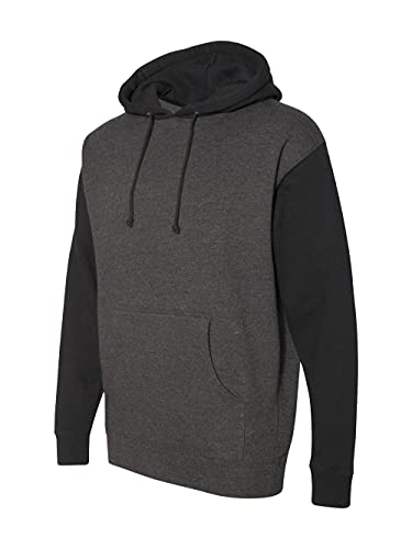 Independent Trading Co. - Heavyweight Hooded Sweatshirt - IND4000-2XL - Charcoal Heather/Black