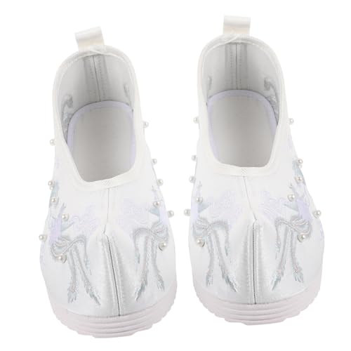 Chaussures femmes appartements brodé pour mariage et performance artistique