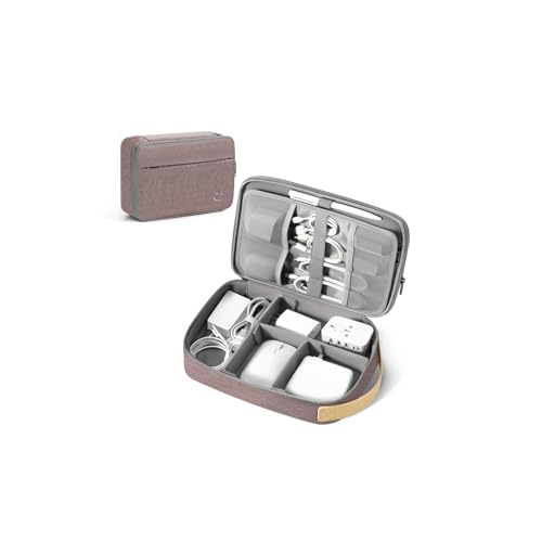 Travelkin Large Cord Organizer Travel, Electronic Organizer Travel Case, Expandable Cable Organizer Bag For Cords, Chargers Phone, Usbs, Tablet (Up to 10"), SD Card (Pink)