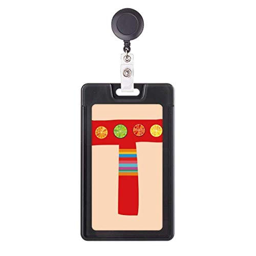 Porte-badge rétractable T anti-perte avec enrouleur pratique motif orange