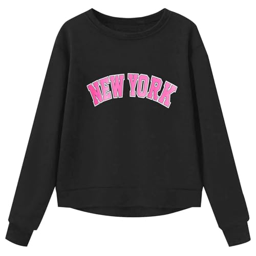 Smile Graphic Print Sweatshirt Stylish Round Neck Long Sleeve Pullover Tops Casual Lightweight Comfortable Crop Tops