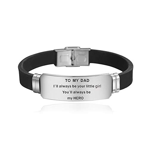 Bestay Father s Day Gift - Dad Gift from Son Daughter for Birthday Christmas ,Personalized Engraved Bracelet Inspirational Wristband for Men