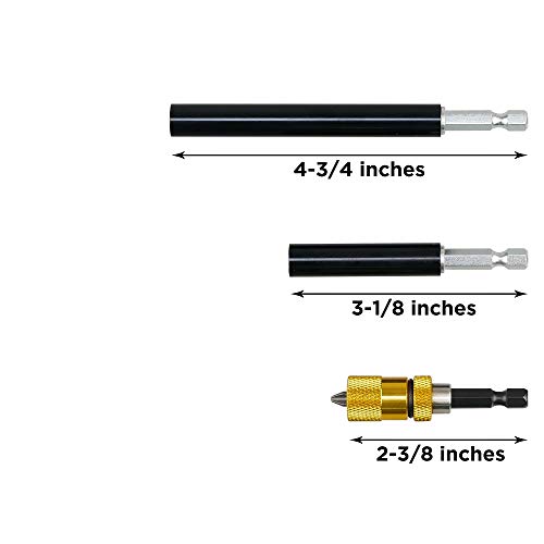 Kaifnt K406 Magnetic Bit Holder Set With Guide Sleeve And Adjustable Depth Magnetic Tip, 3-Piece #TOP1