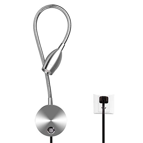 Bedside Reading Light, Minimalist LED Bed Reading Lamp Dimmable Touch Switch Headboard Wall
