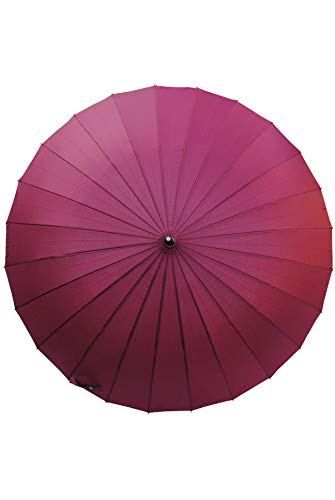 COLLAR AND CUFFS LONDON -24 Baleinen voor Super Sterkte - Winddicht 95 km/u Extra Sterk - Drielaags Versterkt Frame met Glasvezel - Automatisch - Massief Houten Haakhandvat - Bordeaux Rood Paraplu - Image 5