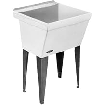 Mustee 17F Utilatub Laundry Tub Floor Mount, 23.5-Inch x 23-Inch, White