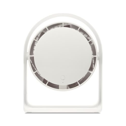 【小型ながら大風量】 ドウシシャ 卓上扇風機 クリアパーソナルファン 風量4段階 充電時間3時間 2電源対応(充電式 USB) ホワイト FBA-142B WH