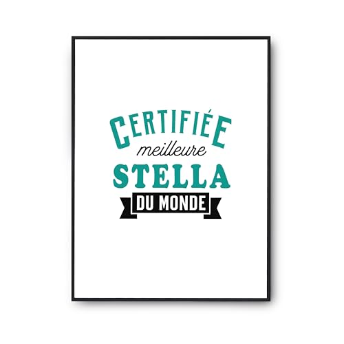 Affiche Stella Certifiee Meilleure Stella du Monde Poster Citation Humour France