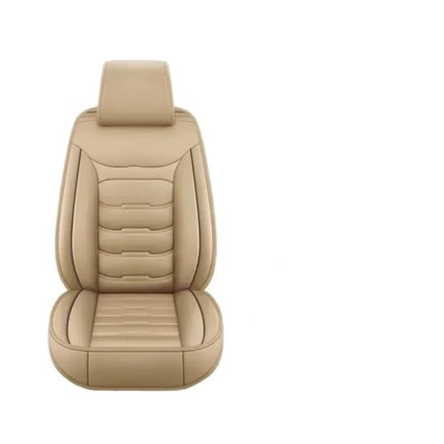 Fundas para asientos de coche Fundas Para Asientos Coche Cuero Sintético Protector Asiento Delantero Dividido Individual Universal Para Las Cuatro Estaciones Se Coches SUV Fundas Asientos Coche(Beige-
