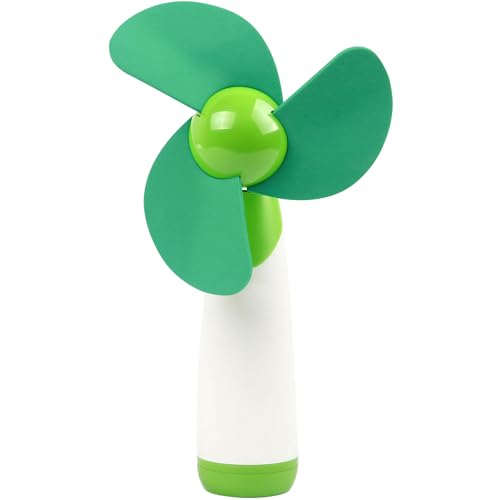 TRIXES Handventilator mit Softblades in Grün mit Stellknopf