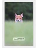 Poster Palooza 16x32 Contemporary White Wood Picture Frame - UV Acrylic, Foam Board Backing, &...