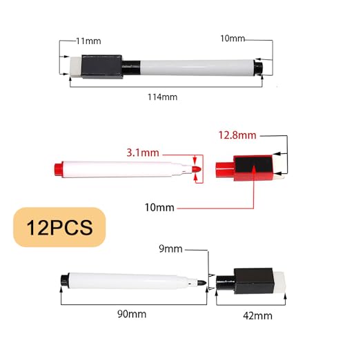 Feutre Tableau Blanc Effacable, Tableau Blanc Magnetique Stylo Effaçable, Feutres avec Gomme, Parfait pour École, Maison, Bureau (MULTI) – vue 7