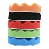5-Piece 6-Inch Wave Foam Polishing Pads Kit for Car Waxing Scratch Removal