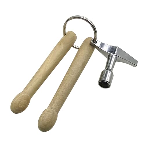 Llavero Musical Instrument Bundles Baquetas de Madera y Hardware Creativo Regalos Ornamentos Compactos Baquetas de Llavero miniatura 6