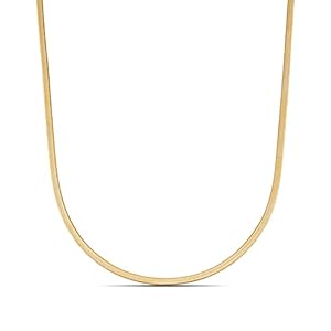 Slangenketting dames – platte halsketting zonder hanger in zilver, goud, roségoud I slangenketting (3cm breed) van waterdicht roestvrij staal