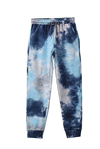 Deeorla Boys Girls Tie Dye Sweatpants Joggers Cotton Athletic Sport Pants with Pocket Teens 5-14Years2