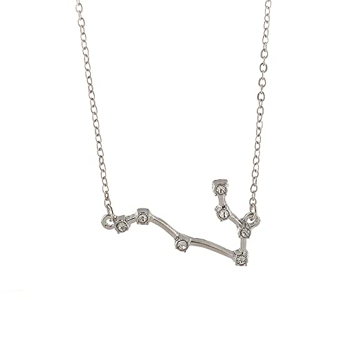 GenericSilver Star Sign Constellation Pendant Chain Necklace - Gemini (21st May - 21st June) - Zodiac Horoscope Celestial Astrology Jewellery - Women Men Gift