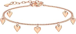 CDE Bracelet for Women Heart Charm Bracelet,Birthday Anniversary Christmas Valentine's Day Jewellery Gifts for Her Women Wife Girls Girlfriend