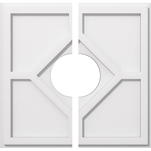 Ekena Millwork CMP20EY2-06000 Embry Architectural Grade PVC Contemporary, Two Piece Urethane Ceiling Medallions 20"OD x 6"ID x 7"C x 1"P