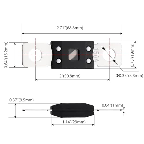 Weasch 150A MEGA/AMG Sicherung, Hochstrom-Schraubsicherung 150 Ampere für Pkw, Lkw, Baumaschinen, Busse, Wohnwagen, Boote