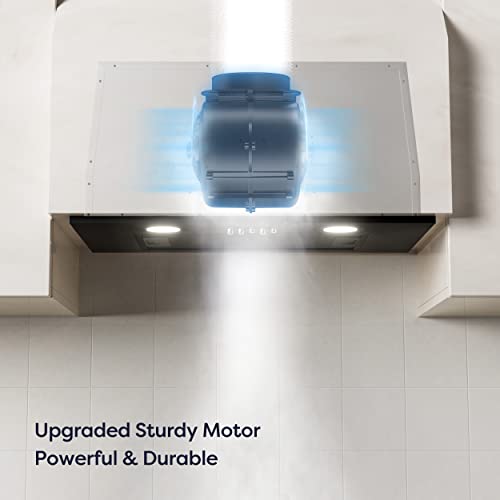 Range Hood Insert 20 Inch With Push Button Control 450 Cfm Black Built In Range Hood Vent With 3 Speed Exhaust Fan Ciarra Cab52913E #TOP4