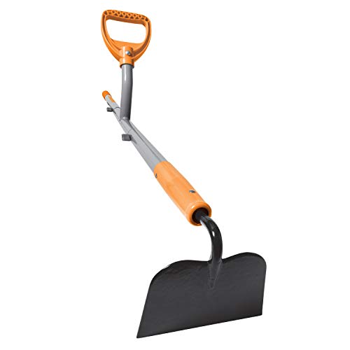 ERGIE SYSTEMS ERG-GHOE625 ErgieShovel 12-Gauge, 54 Steel Shaft, 6.25-Inch Shank Pattern Blade Garden Hoe, Gray/Orange