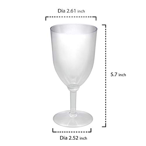 Party Essentials Hard Plastic One Piece 8-Ounce Wine Glasses, Clear, 8 Count #TOP6