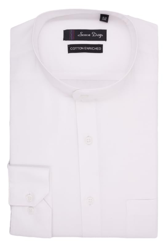 Image of 7-DAYS Men's Premium Formal Shirt - Cotton Rich, Regular Fit, Full Sleeve, Wrinkle-Resistant, with Pocket, Durable & Easy Care - Perfect for Office Wear & Under Suits