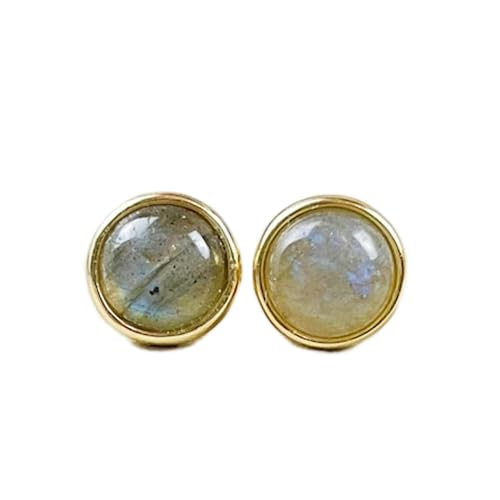 Boucles d'oreilles labradorite naturelle anti-allergie en argent pour peau sensible